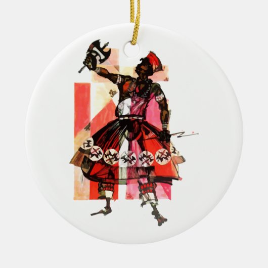 Shango orisha keramisch ornament (Voorkant)