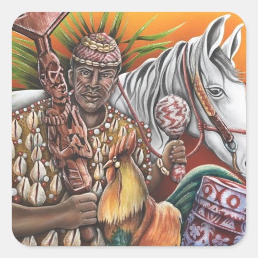 Shango Vierkante Sticker (Voorkant)