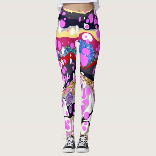 Shani - Multicolored, abstract ontwerp Leggings (Voorkant)