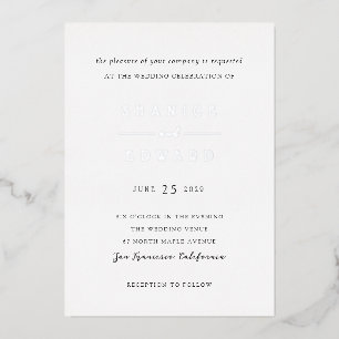 Shanice Modern Wedding Folie Uitnodiging