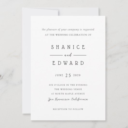Shanice Modern Wedding Kaart (Voorkant)