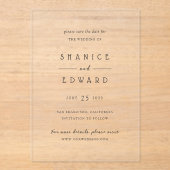 Shanice Modern Wedding Save the Date Acryl Uitnodigingen (Voorkant)