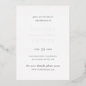 Shanice Modern Wedding Save the Date Folie Uitnodiging (Voorkant)