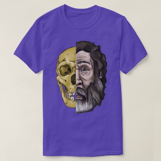 Shanidar 1 Neandertal Split Portret T-shirt (Design voorkant)