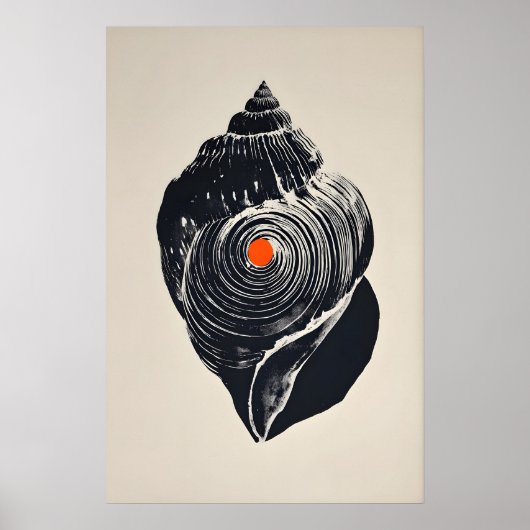 Shankha-kunstprint, minimalistische conchschaal (b poster (Voorkant)