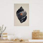 Shankha-kunstprint, minimalistische conchschaal (b poster (Keuken)