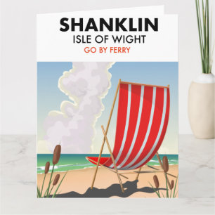 Shanklin Beach eiland wight reisposter. Kaart