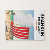 Shanklin Beach eiland wight reisposter. Legpuzzel (Horizontaal)