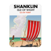 Shanklin Beach eiland wight reisposter. Magneet (Verticaal)