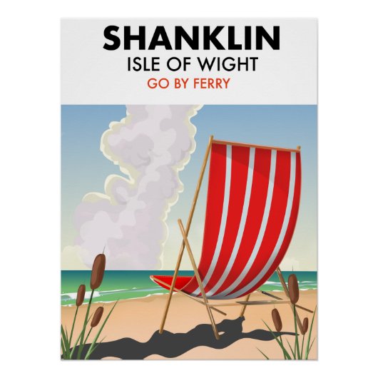 Shanklin Beach eiland wight reisposter. Perfect Poster (Voorkant)