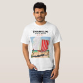 Shanklin Beach eiland wight reisposter. T-shirt (Voorkant volledig)
