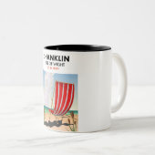 Shanklin Beach eiland wight reisposter. Tweekleurige Koffiemok (Voorkant rechts)
