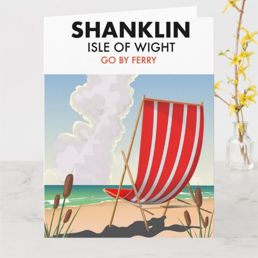 Shanklin Beach is een reisposter. Kaart (Gele Bloem)