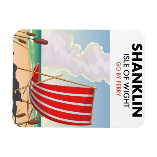 Shanklin Beach is een reisposter. Magneet (Horizontaal)