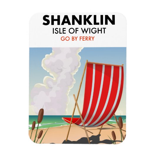 Shanklin Beach is een reisposter. Magneet (Verticaal)