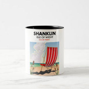 Shanklin Beach is een reisposter. Tweekleurige Koffiemok