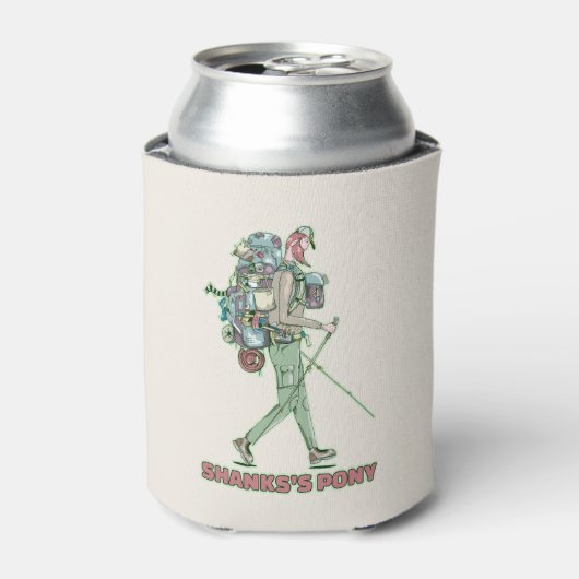 Shanks's pony grappige wandelaar blikjeskoeler (Blikje Voorkant)