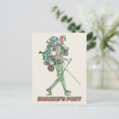 Shanks's pony grappige wandelaar briefkaart (Staand voorkant)