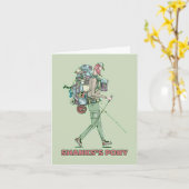 Shanks's pony grappige wandelaar kaart (Gele Bloem)