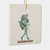 Shanks's pony grappige wandelaar keramisch ornament (Rechts)