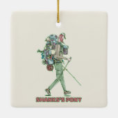 Shanks's pony grappige wandelaar keramisch ornament (Achterkant)