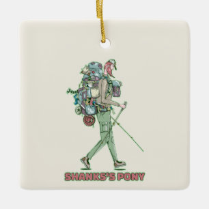 Shanks's pony grappige wandelaar keramisch ornament