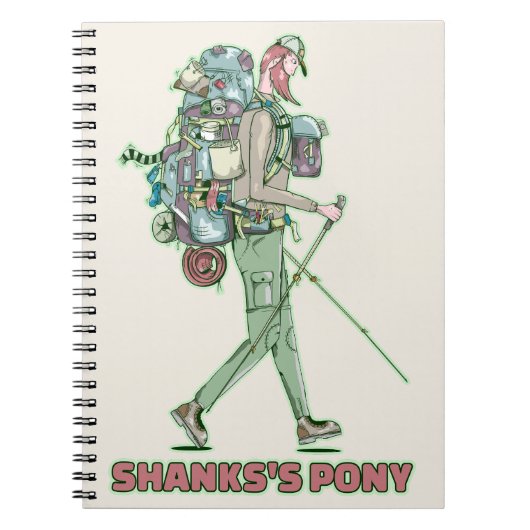 Shanks's pony grappige wandelaar notitieboek (Voorkant)