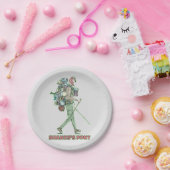 Shanks's pony grappige wandelaar papieren bordje (Feest)