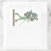 Shanks's pony grappige wandelaar rechthoekige sticker (Tas)