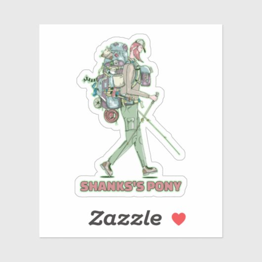 Shanks's pony grappige wandelaar sticker (Vel)