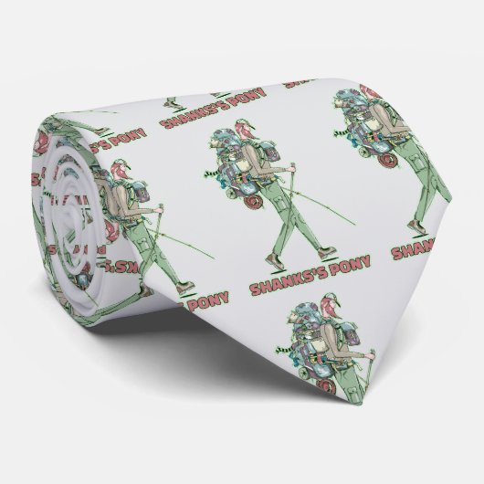 Shanks's pony grappige wandelaar stropdas (Opgerold)
