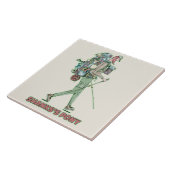 Shanks's pony grappige wandelaar tegeltje (Zijkant)