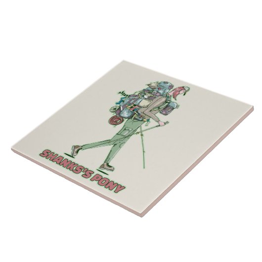 Shanks's pony grappige wandelaar tegeltje (Zijkant)