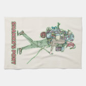 Shanks's pony grappige wandelaar theedoek (Horizontaal)