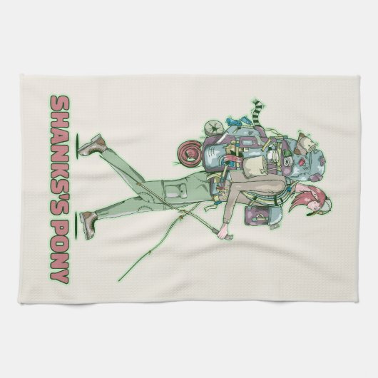 Shanks's pony grappige wandelaar theedoek (Horizontaal)