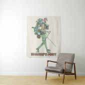 Shanks's pony grappige wandelaar wandkleed (In situ)