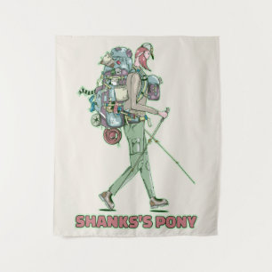 Shanks's pony grappige wandelaar wandkleed