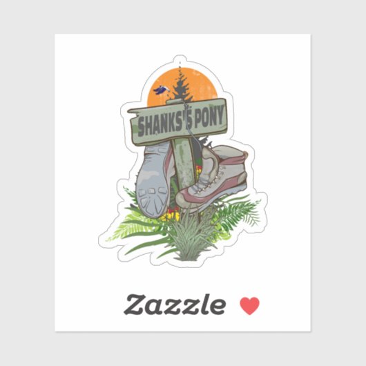 Shanks's pony oude wandel schoenen sticker (Vel)