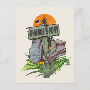 Shanks's pony oude wandelschoenen briefkaart