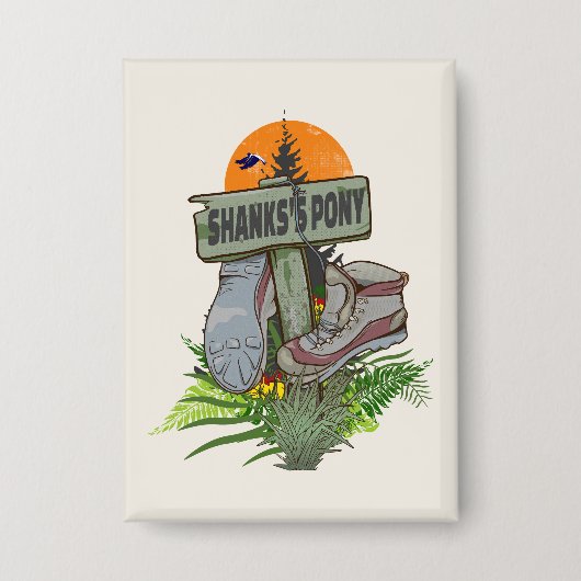 Shanks's pony oude wandelschoenen button (Voorkant)