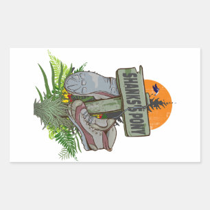 Shanks's pony oude wandelschoenen rechthoekige sticker