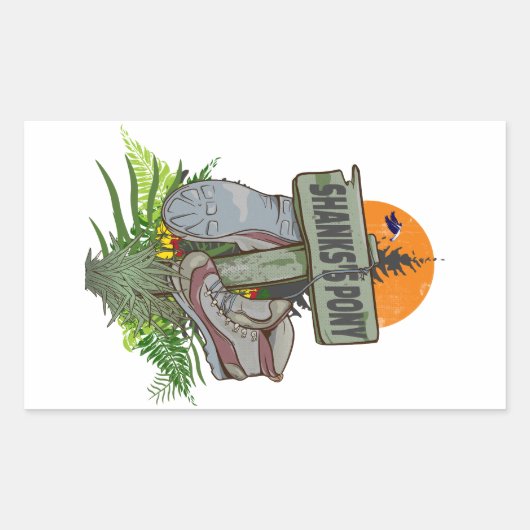 Shanks's pony oude wandelschoenen rechthoekige sticker (Voorkant)