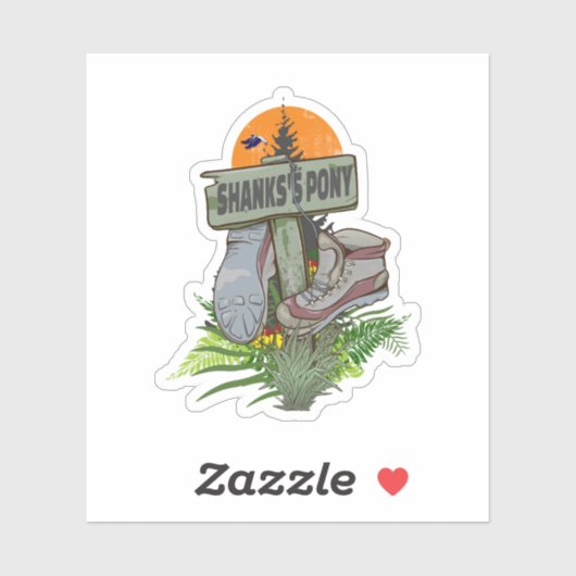 Shanks's pony oude wandelschoenen sticker (Vel)