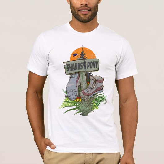 Shanks's pony oude wandelschoenen t-shirt (Voorkant)
