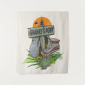 Shanks's pony oude wandelschoenen wandkleed (Voorkant)