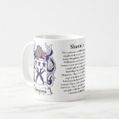 Shannon, de oorsprong, de betekenis en de crest koffiemok (Voorkant links)