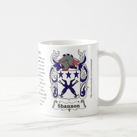 Shannon, de oorsprong, de betekenis en de crest koffiemok (Rechts)