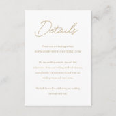 Shannon Gold Elegant Wedding Informatiekaartje (Voorkant)