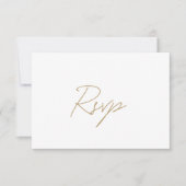 Shannon Gold Elegant Wedding RSVP Kaartje (Voorkant)