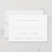 Shannon Gold Elegant Wedding RSVP Kaartje (Achterkant)